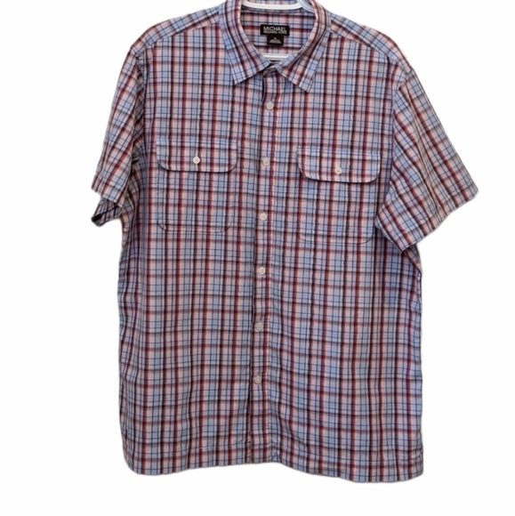 MICHAEL Michael Kors plaid button front shirt XL - Picture 2 of 7